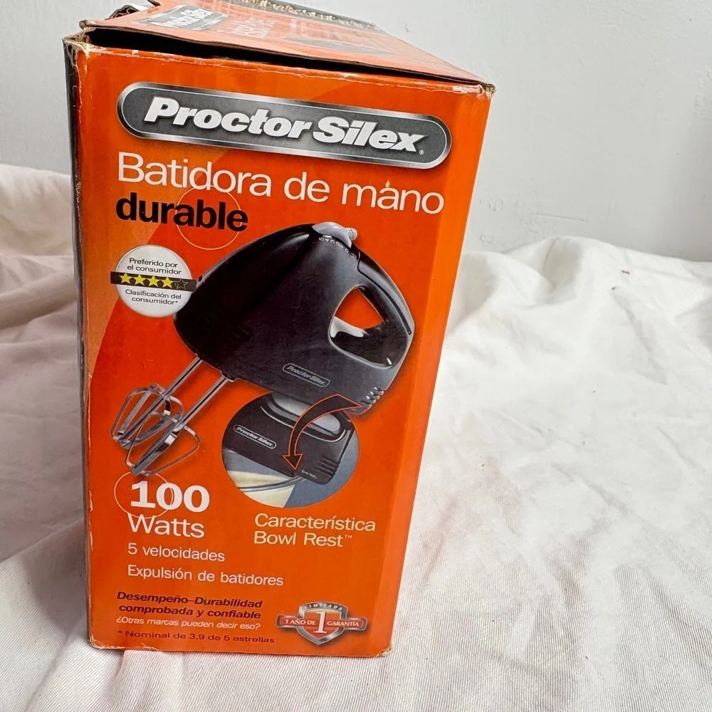 Proctor Silex Easy Mix Black Hand Mixer 5 Speed 100 Watts Durable